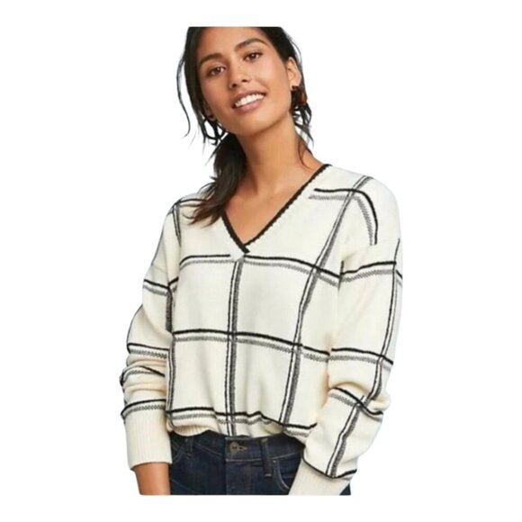 Anthropologie Moth Windowpane Sweater - Picture 6 of 6